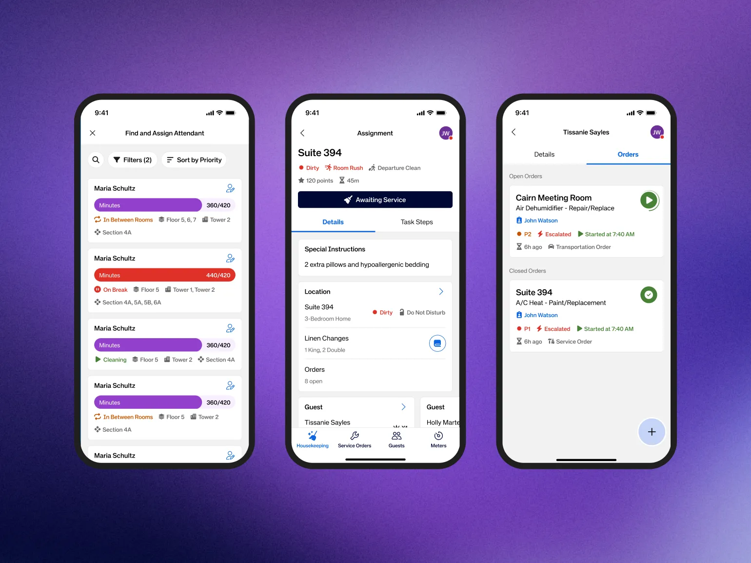 status-first cards, service orders & escalations