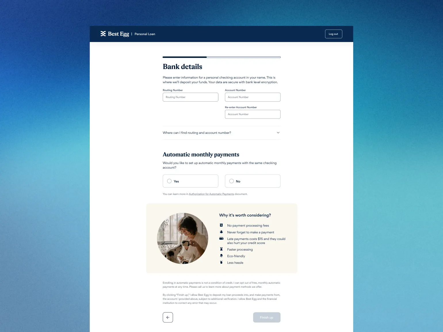 bank details & automatic payments