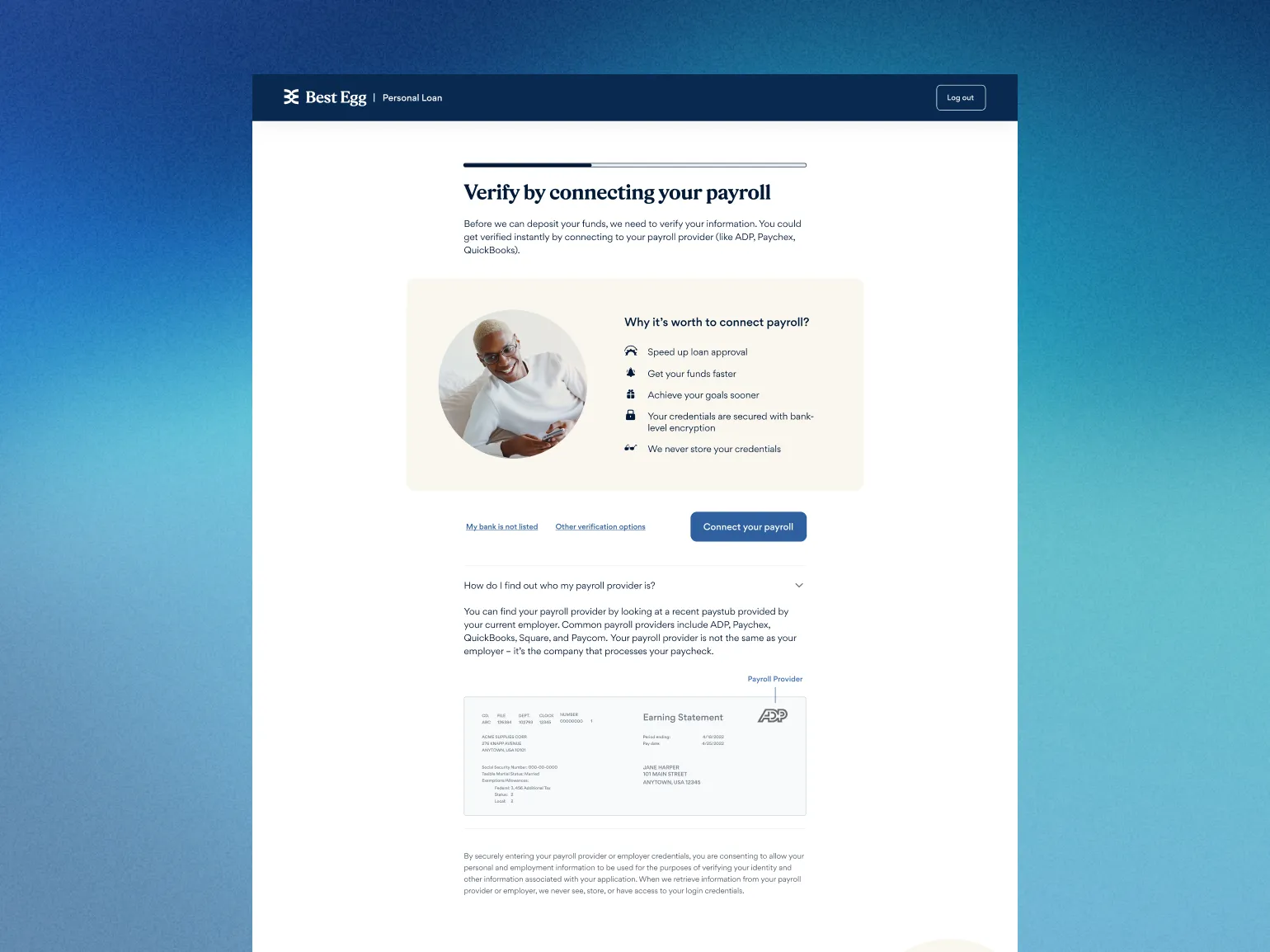 verify by connecting payroll
