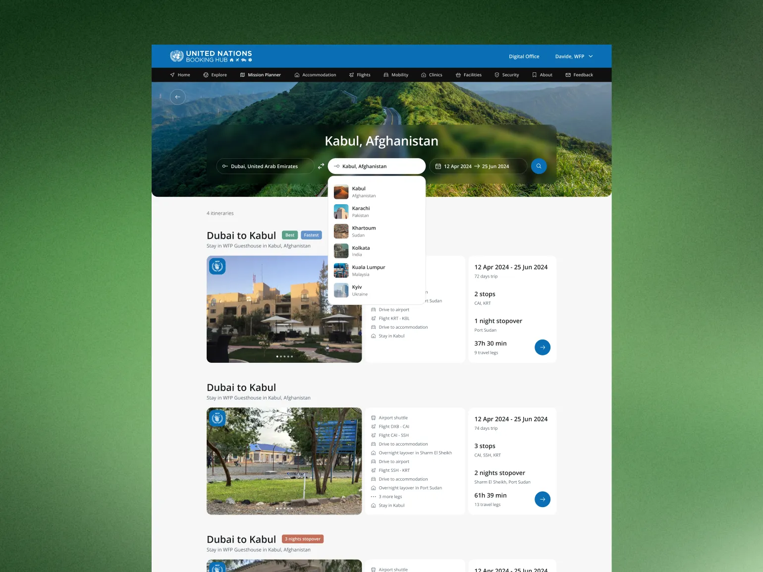 itinerary variant comparison